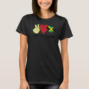 Love Jamaica Proud Jamaican Flag Jamaican Roots T-Shirt