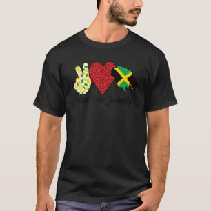 Love Jamaica Proud Jamaican Flag Jamaican Roots T-Shirt