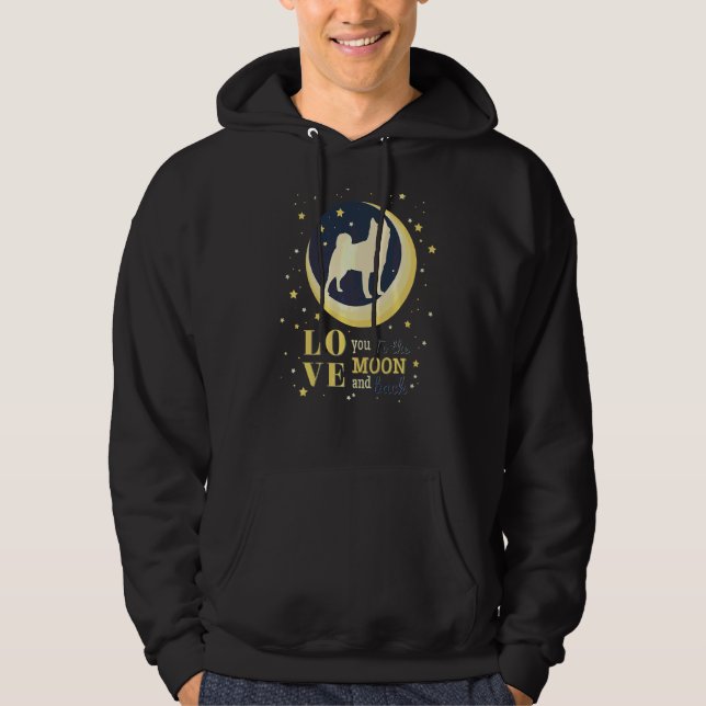 Love Japanese Akita Inu To The Moon Hoodie (Front)
