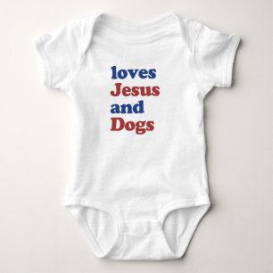Love Jesus and Dogs Cute Baby Gift Bodysuit