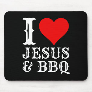 Love Jesus Bbq Proud Christian Food Grill Meat Smo Mouse Pad