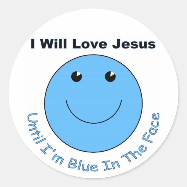 Love Jesus face Classic Round Sticker (Front)