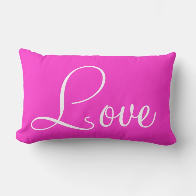 Love Je'taime Lumbar Throw Pillow (Front)