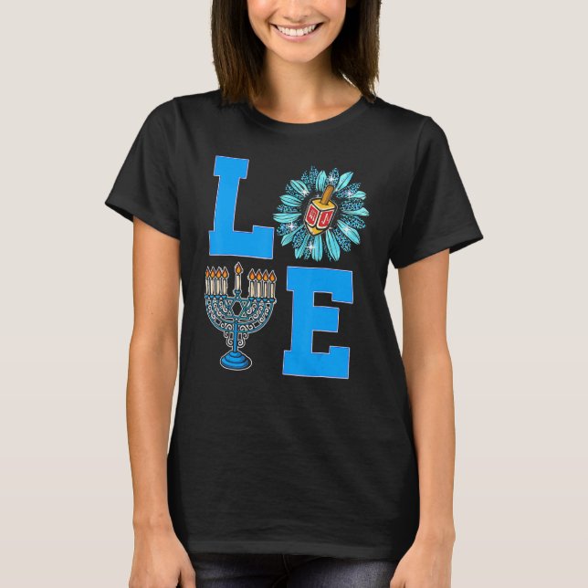 Love Jewish Daisy Hanukkah Chanukah Women Girls Pa T-Shirt (Front)