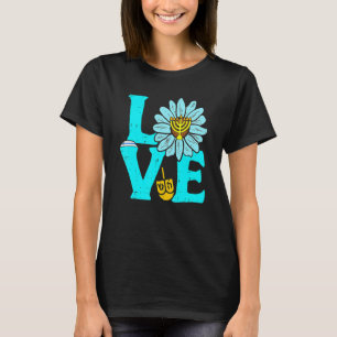 Love Jewish Daisy Hanukkah Chanukah Women Girls Pa T-Shirt