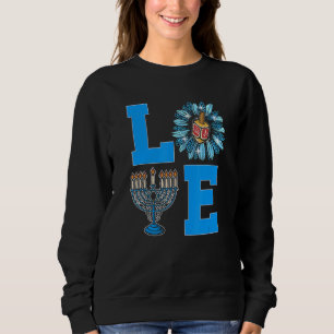 Love Jewish Daisy Hanukkah Pajamas Chanukah PJs Wo Sweatshirt