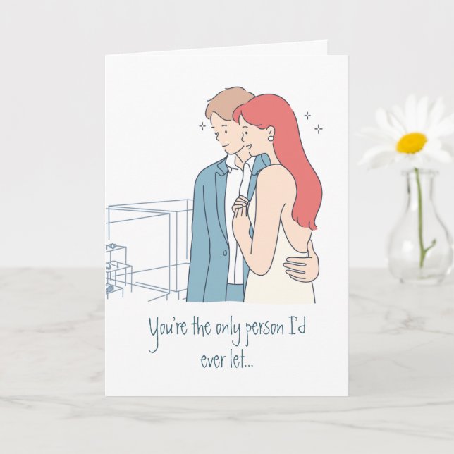 Love Joke Modern Cute Couple Funny Valentines Day Card (Small Plant)