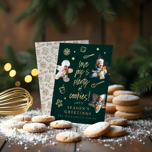 Love Joy Christmas Cookies Family Baking Photos Holiday Card