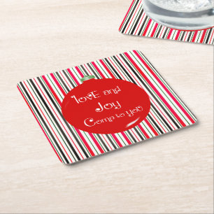 Love & Joy Come To You Holiday Party Square Paper Coaster