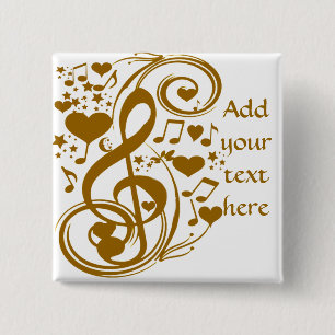 Love & Joy-Gold_ 15 Cm Square Badge