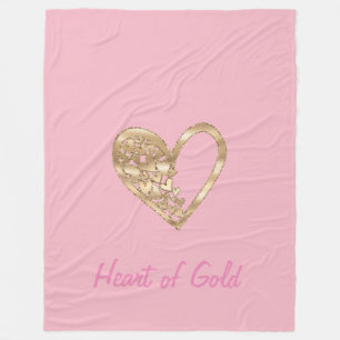 Love Joy Heart of Gold Fleece Blanket