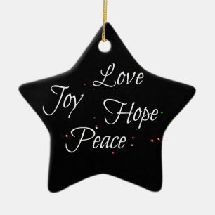 Love Joy Hope Peace Ceramic Tree Decoration