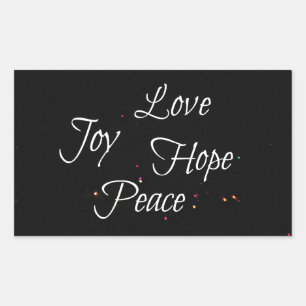 Love Joy Hope Peace Rectangular Sticker