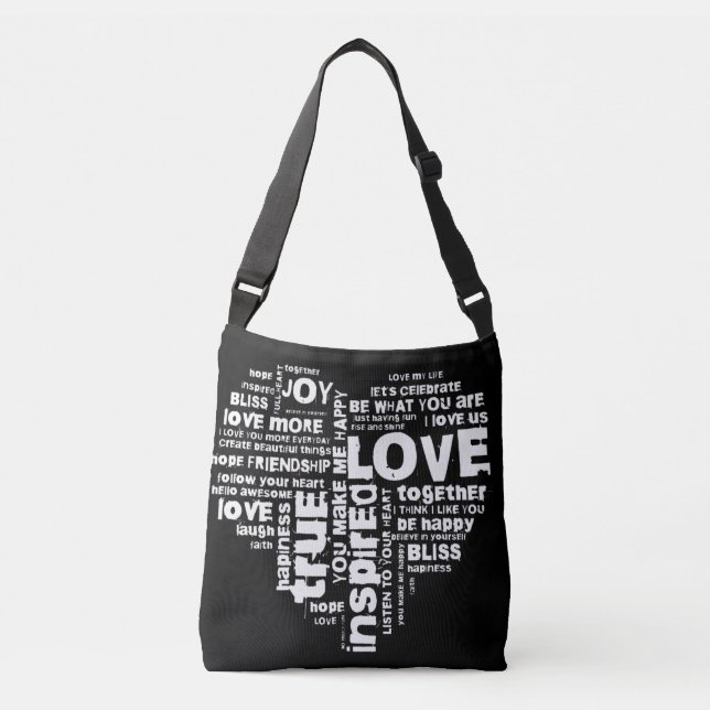 Love Joy Inspiration Words Valentine’s day Crossbody Bag (Front)