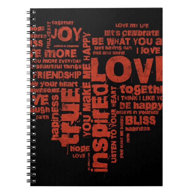 Love Joy Inspiration Words Valentine’s day Notebook (Front)