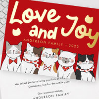 Love & Joy Modern Funny Cute Cats Caroling