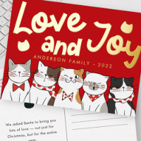 Love & Joy Modern Funny Cute Cats Caroling