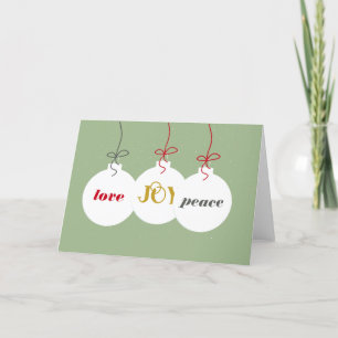 Love Joy Peace Christmas Ornament Editable Name    Holiday Card