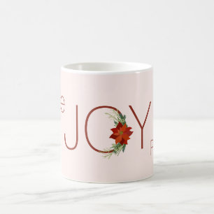 Love Joy peace Christmas poinsettia Coffee Mug