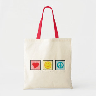 Love Joy Peace cloth tote bag