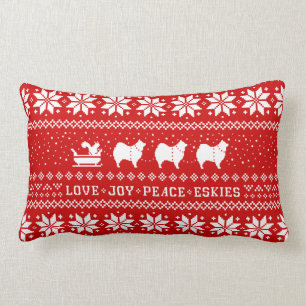 Love Joy Peace Eskies Festive Christmas Holiday Lumbar Cushion