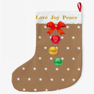 Love Joy Peace Large Christmas Stocking