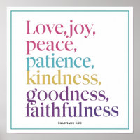 Love Joy Peace Patience Kindness Goodness Faithful