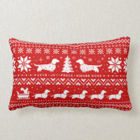 Love Joy Peace Wiener Dogs Christmas Pattern
