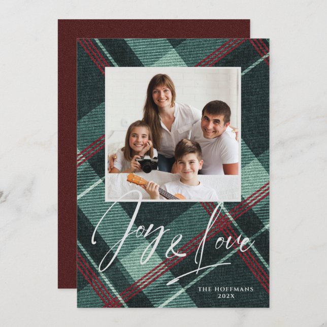 Love & Joy Photo Holiday Burgundy (Front/Back)