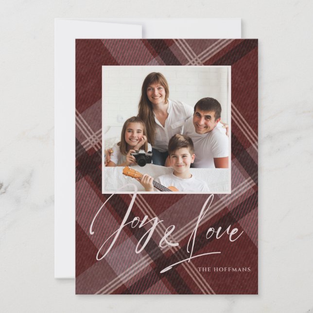 Love & Joy Photo Holiday Burgundy (Front)