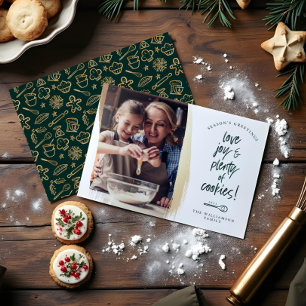 Love Joy & Plenty of Cookies Family Baking Photo Holiday Card
