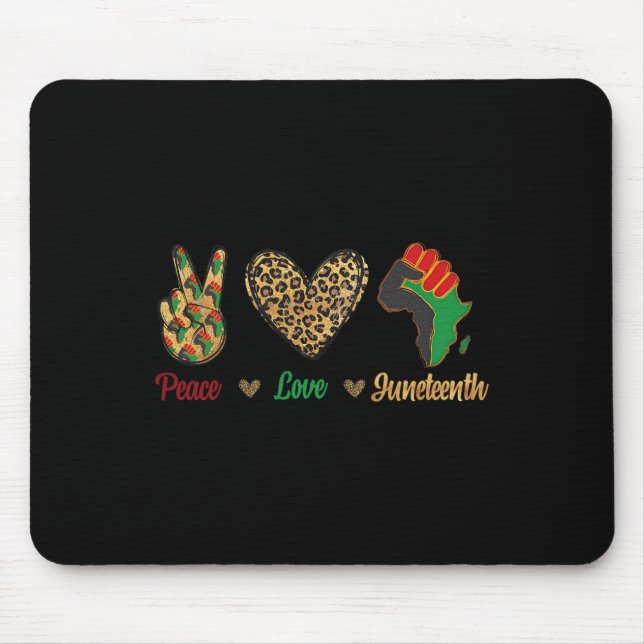 Love Juneteenth Black Pride Independence Day Leopa Mouse Pad (Front)