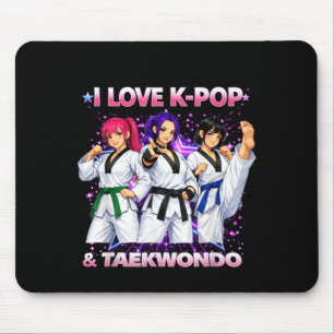 Love K-Pop and Taekwondo Korean Pop Music Idol Mouse Pad
