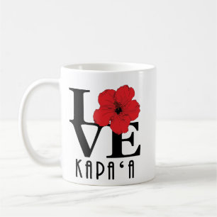 LOVE Kapa`a Red Hibiscus 11oz Coffee Mug