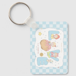 LOVE Kawaii Pastel Alphabet Illustration 💕🍓🐰 Key Ring