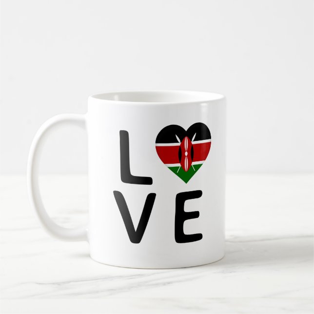 Love - Kenya Flag Coffee Mug (Left)