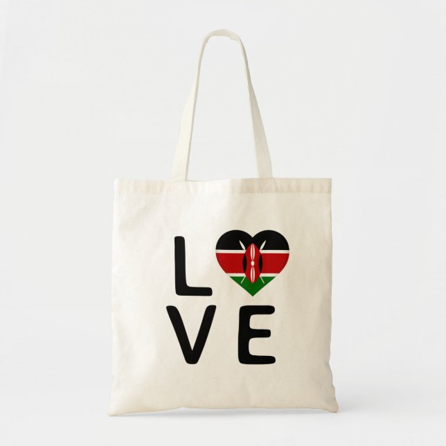 Love - Kenya Flag Tote Bag (Front)