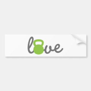 Love Kettlebell Green Bumper Sticker