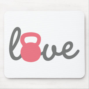 Love Kettlebell Pink Mouse Pad