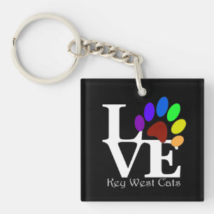 LOVE Key West Cats Keychain