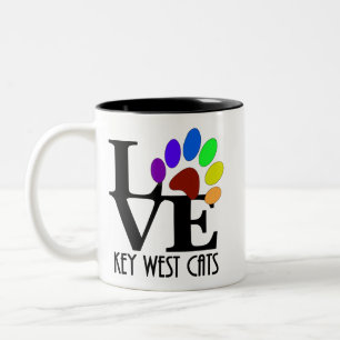 LOVE Key West (six toed) Cats 11oz Two-Tone Coffee Mug