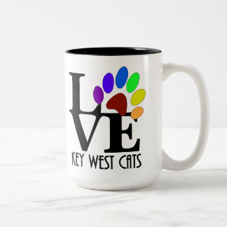 LOVE Key West (six toed) Cats 15oz Two-Tone Coffee Mug
