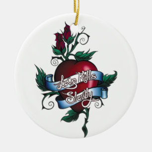 Love Kills Slowly Ceramic Ornament