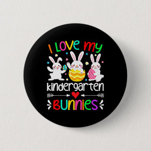 Love Kindergarten Bunny Student Teacher Kids Easte 6 Cm Round Badge