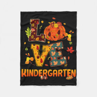 Love Kindergarten Teacher Gift Fall And Autumn Cut Fleece Blanket