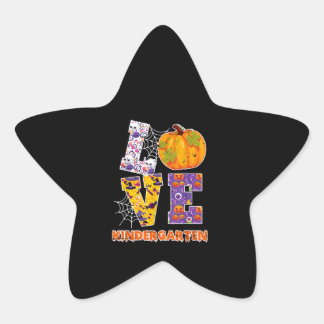 Love Kindergarten Teacher School Halloween Costume Star Sticker