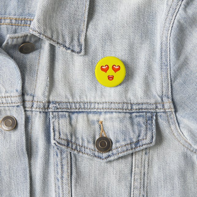 Love Kiss Heart Eyes Emoji 3 Cm Round Badge (In Situ)