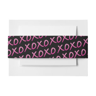 LOVE & KISSES Bat Mitzvah InvitationMatching Wrap Invitation Belly Band