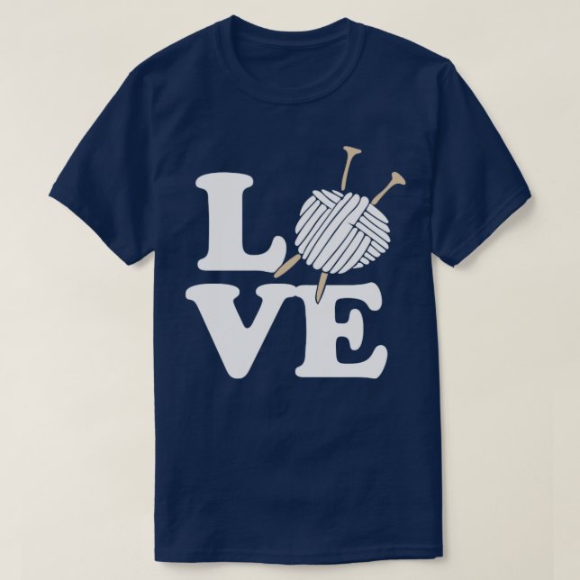 LOVE knitting and crochet T-Shirt (Design Front)
