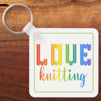 Love Knitting Bright Colourful Cute Keychain